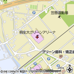桐生大学グリーンアリーナ（みどり市民体育館）周辺の地図