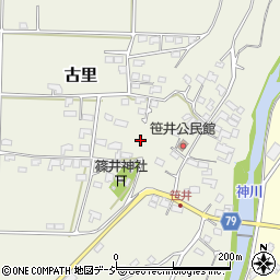 長野県上田市古里笹井周辺の地図
