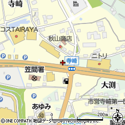 丸亀製麺笠間店周辺の地図
