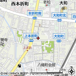 石川県小松市上本折町周辺の地図