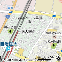栃木県下野市医大前3丁目周辺の地図