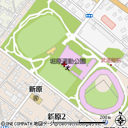 茨城県出先機関　教育庁堀原運動公園県営球場周辺の地図