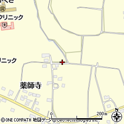 栃木県下野市薬師寺周辺の地図