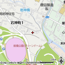 群馬県前橋市岩神町1丁目6周辺の地図