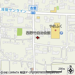 西野竹自治会館周辺の地図