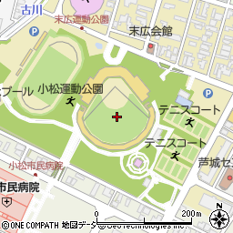 小松運動公園　末広野球場（弁慶スタジアム）周辺の地図