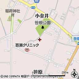 栃木県下野市笹原周辺の地図