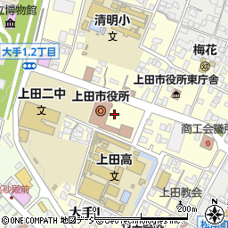 上田市役所　上田市政策研究センター周辺の地図