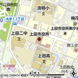 上田市役所　教育委員会学校教育課学校教育担当周辺の地図