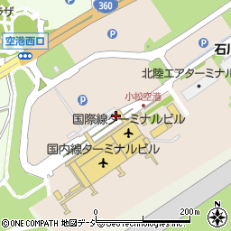 小松空港ターミナル国内線出発口周辺の地図