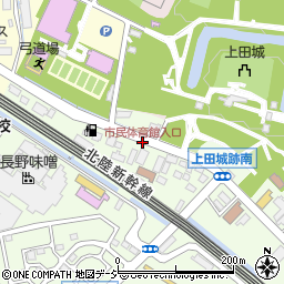 市民体育館入口周辺の地図