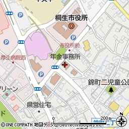 桐生年金事務所周辺の地図