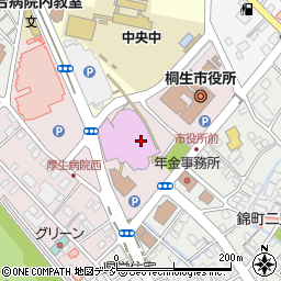 桐生市市民文化会館周辺の地図