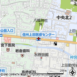 長野病院入口周辺の地図