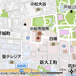 小松市役所市民共創部　市民サービス課窓口周辺の地図