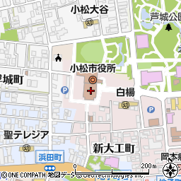 小松市役所　教育委員会教育庶務課施設周辺の地図