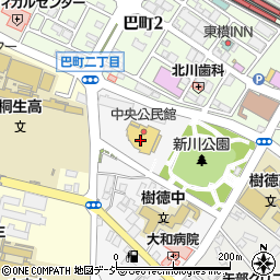 桐生市中央公民館周辺の地図