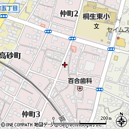 桐生仲町郵便局 ＡＴＭ周辺の地図