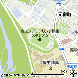 森エンジニアリング桐生スタジアム周辺の地図