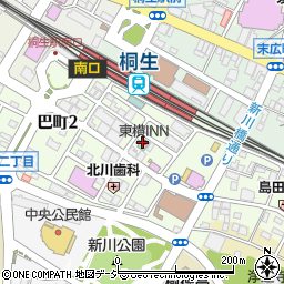 東横ＩＮＮ桐生駅南口周辺の地図