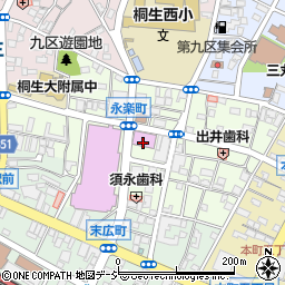 群馬県桐生市永楽町周辺の地図
