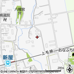 群馬県前橋市粕川町新屋122周辺の地図