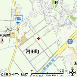 石川県小松市河田町周辺の地図