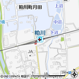 粕川駅周辺の地図