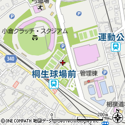 桐生市　市民体育館周辺の地図