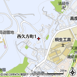 群馬県桐生市西久方町周辺の地図