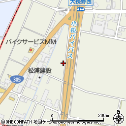 石川県能美市大長野町丁周辺の地図