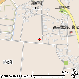 栃木県真岡市西沼周辺の地図