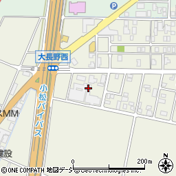 石川県能美市大長野町ヘ周辺の地図