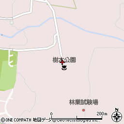 石川県農林総合研究センター林業試験場展示館周辺の地図