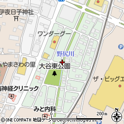 栃木県真岡市大谷新町周辺の地図