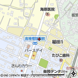 勝田稲田郵便局周辺の地図