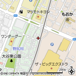 栃木県真岡市大谷新町1-17周辺の地図