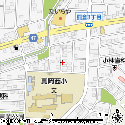 栃木県真岡市熊倉3丁目周辺の地図