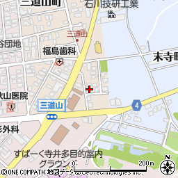 石川県能美市三道山町チ周辺の地図