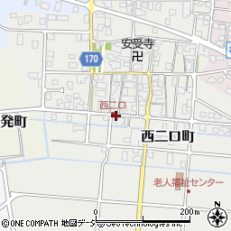 石川県能美市西二口町丁周辺の地図
