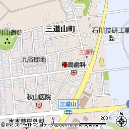 石川県能美市三道山町オ周辺の地図