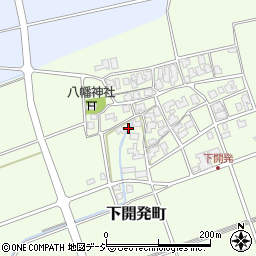 石川県能美市下開発町周辺の地図