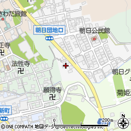 鶴来朝日簡易郵便局周辺の地図