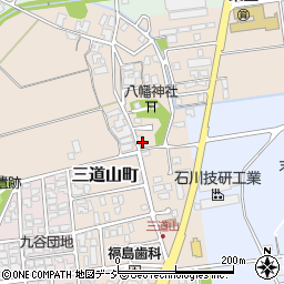 石川県能美市三道山町周辺の地図