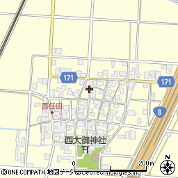 石川県能美市西任田町ヘ周辺の地図