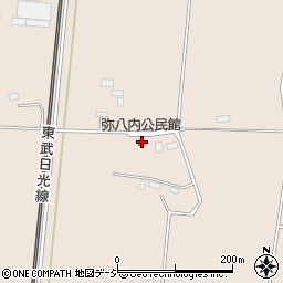 弥八内公民館周辺の地図