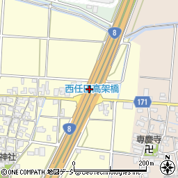 石川県能美市西任田町ト周辺の地図