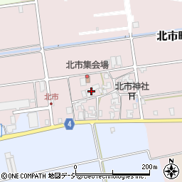 石川県能美市北市町周辺の地図