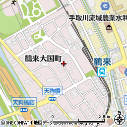 石川県白山市鶴来大国町西周辺の地図