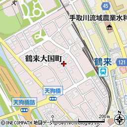 石川県白山市鶴来大国町（西）周辺の地図